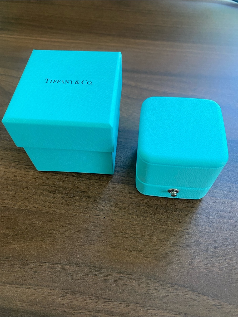 Tiffany & Co. Turquoise Leather Jewelry Box Duo